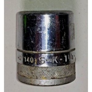 Vintage S-K  47140  1-1/4in  3/4in  Drive Socket  12 Point  Made In USA S-K Tool
